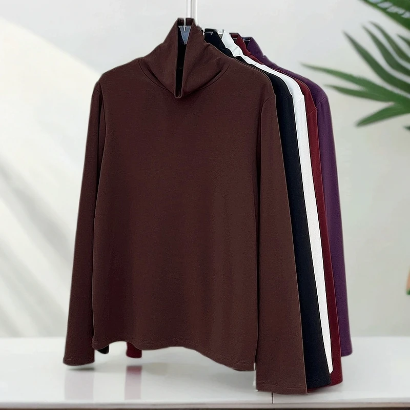 必魅-2024秋冬新款加厚半高领内搭显瘦高弹打底衫长袖T恤上衣2515