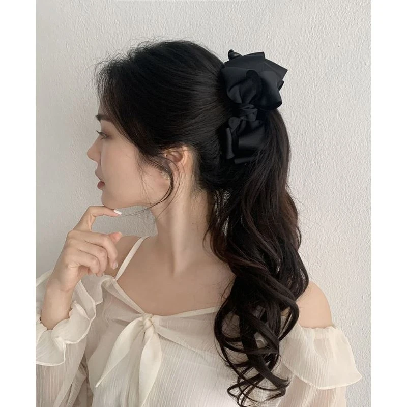 日韩香蕉夹大号马尾夹发夹防滑头饰竖夹气质蝴蝶结抓夹烫发发卡女