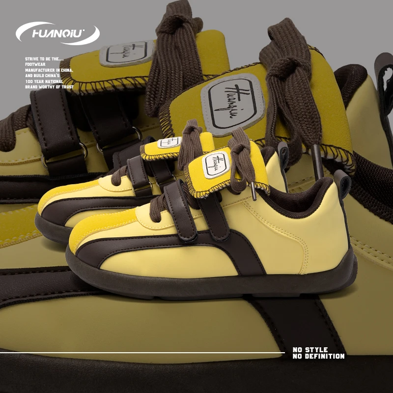 HUANQIU/环球黄棕休闲轻便板鞋女鞋2024秋季新款复古高颜值原创鞋