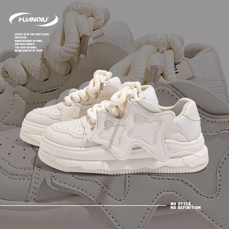 HUANQIU/环球小白鞋女2024秋季新款百搭小众休闲女鞋学生运动板鞋