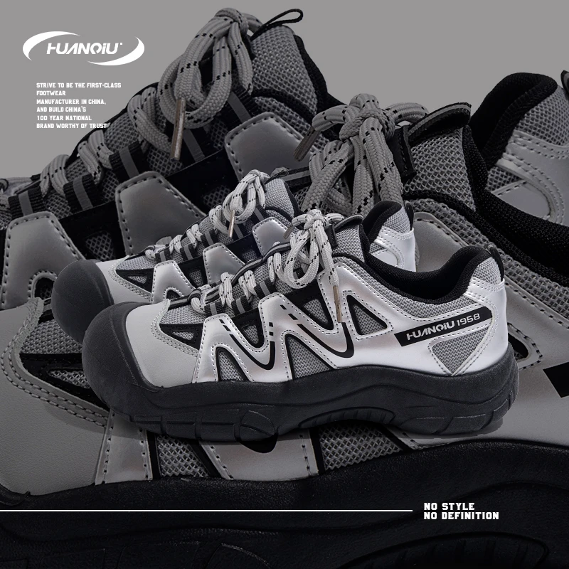 HUANQIU/环球银灰亮面透气玛丽珍女鞋2024夏季新款百搭高颜值休闲