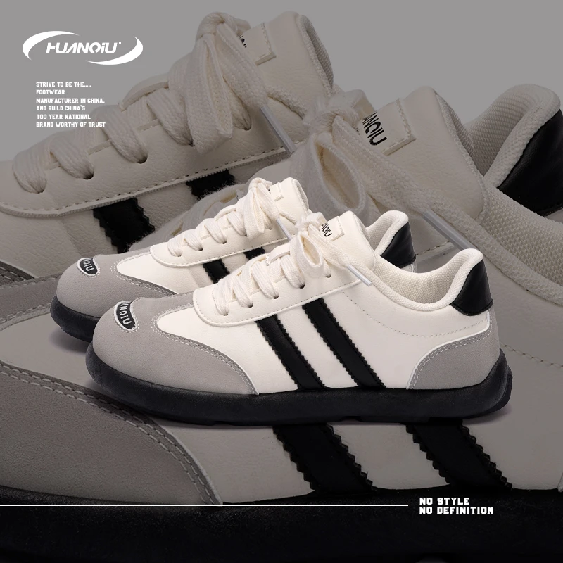 HUANQIU/环球米黑简约百搭休息板鞋女鞋2024秋季新款高颜值校园风