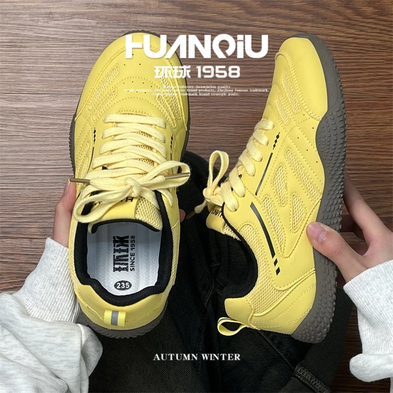 HUANQIU/环球高颜值休闲板鞋女鞋2024秋季新款百搭轻便耐磨休闲鞋