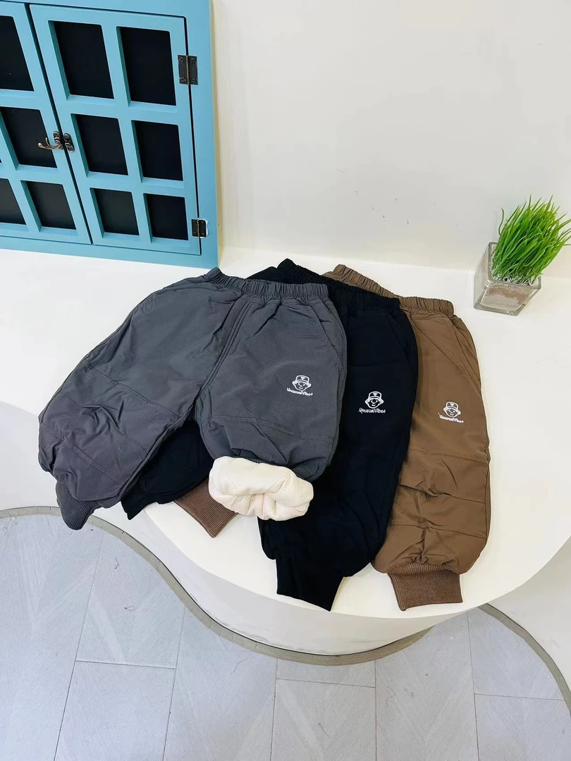 儿童冬季时尚新款双横拼防风裤3325