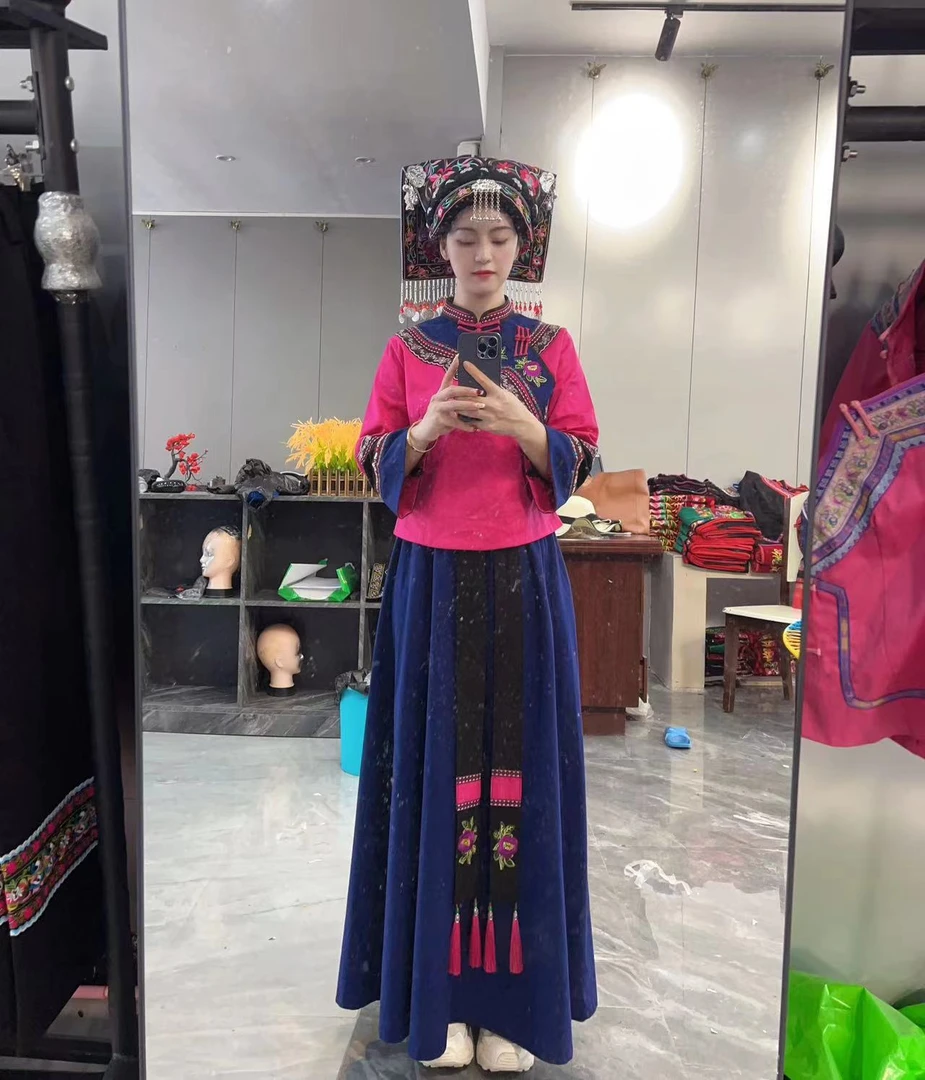 布依族壮族服装民族风女套装修身显瘦最新款