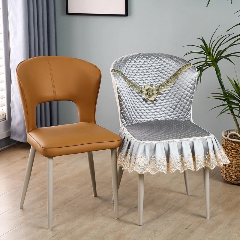 轻奢弧形椅子套罩餐椅餐桌椅套座椅套靠背一体简约现代椅罩凳子套