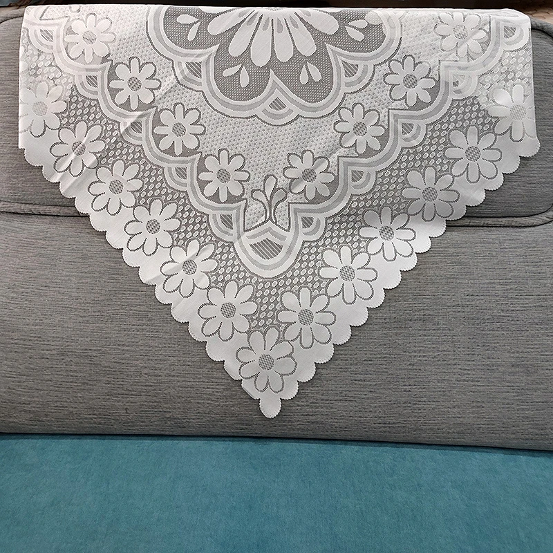 沙发垫冰丝纱巾坐垫子米白色 蕾丝镂空沙发巾靠背扶手罩套盖布巾