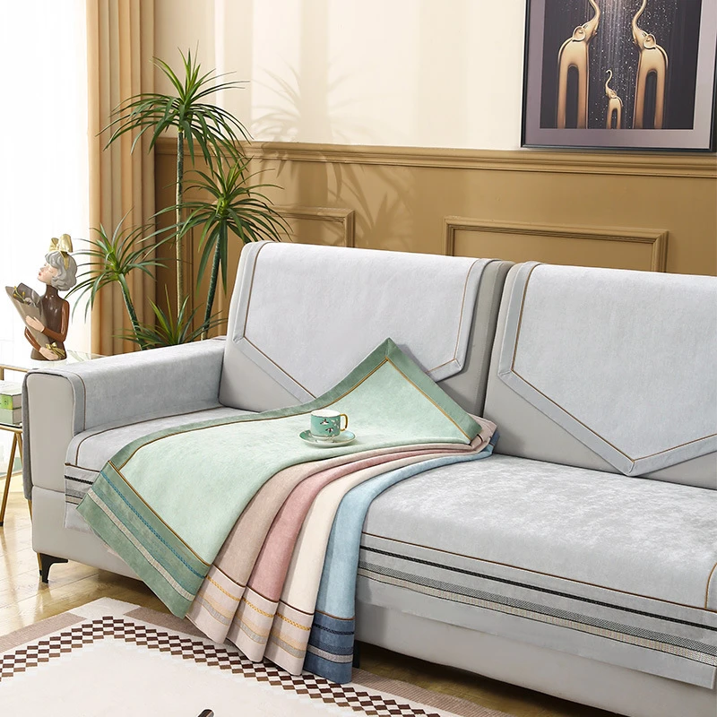 简约现代新中式沙发垫 四季通用123组合沙发坐垫套罩靠背扶手盖巾