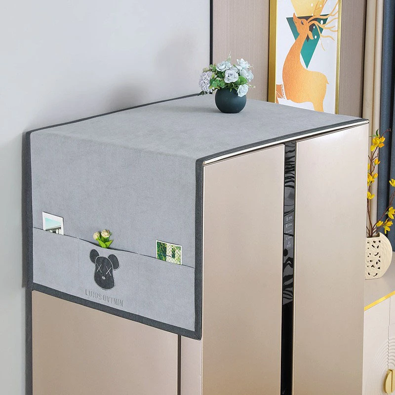 立式家用单双开门冰箱巾滚筒洗衣机 收纳袋式冰箱顶防尘罩套盖布