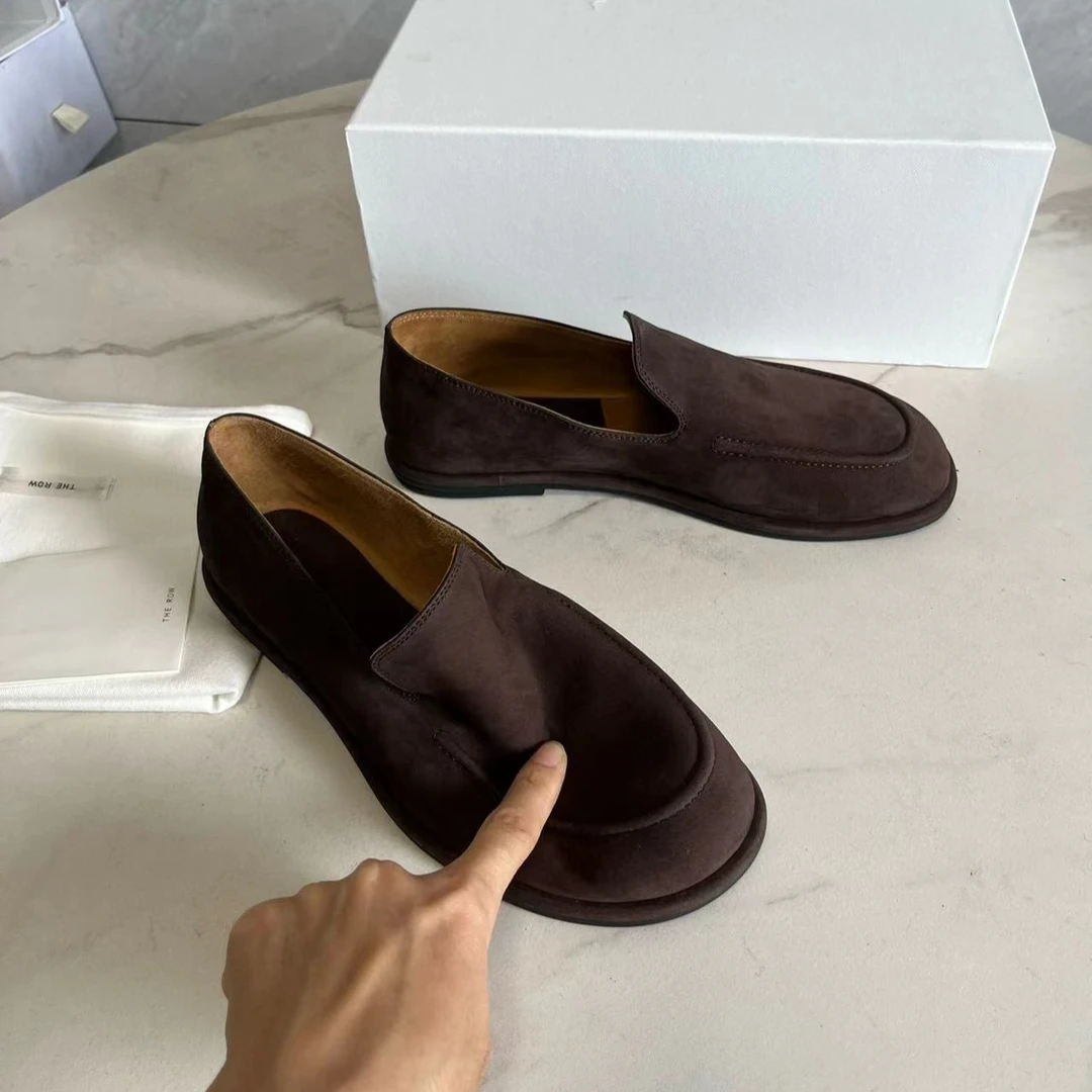 R家一脚蹬软底软面圆头乐福鞋6