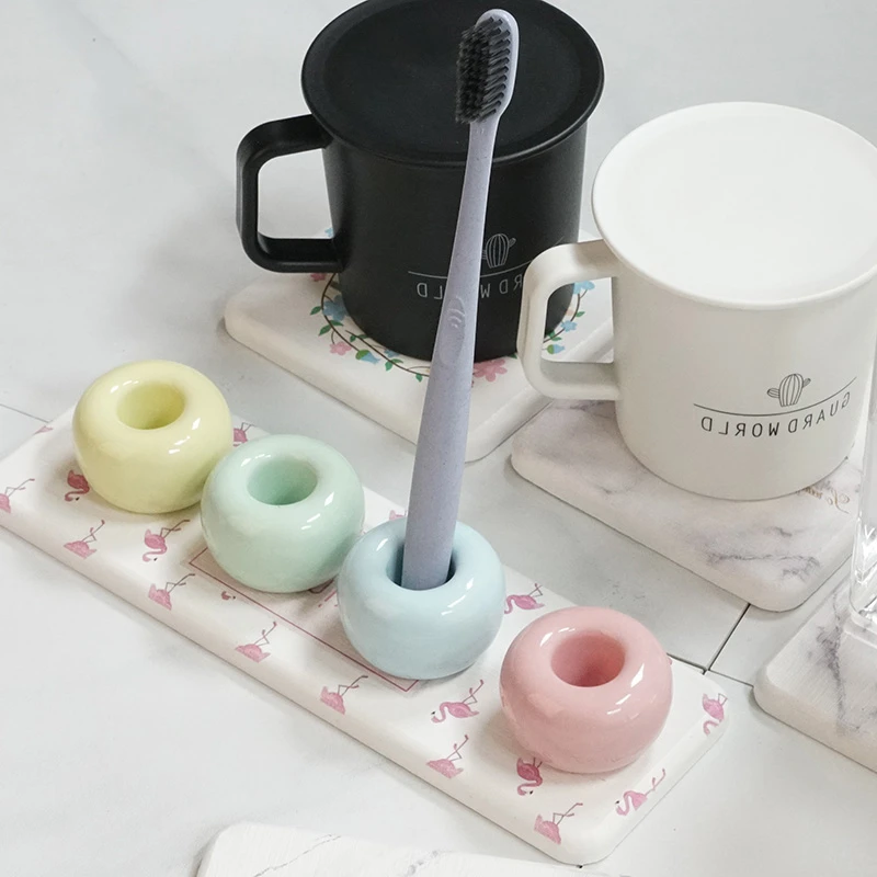 创意陶瓷牙刷架电动牙刷座托卫生间家用沥水牙刷置物架放牙刷神器