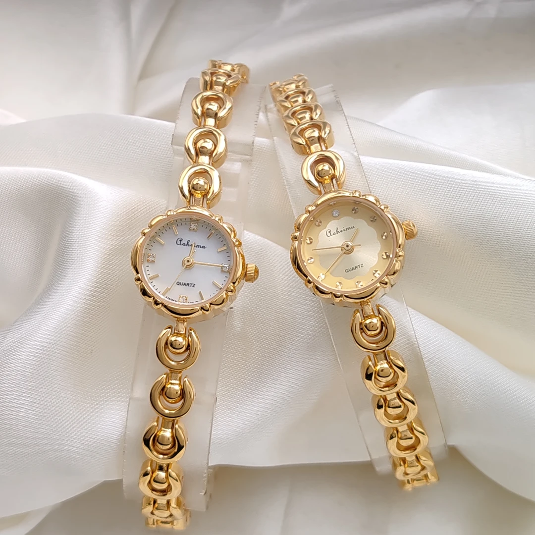 国货aoheima小众轻奢迷你贝母复古法式百搭上班学生手链石英表