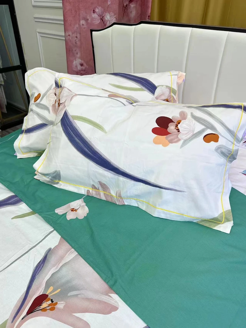 【黛拉】100棉枕套一对 纯棉斜纹柔软亲肤   内径48*74