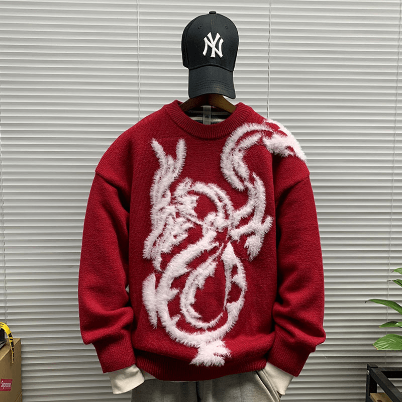 GOOMIL LEE圣诞节红色毛衣男士秋冬季本命年针织衫保暖线衣打底衫