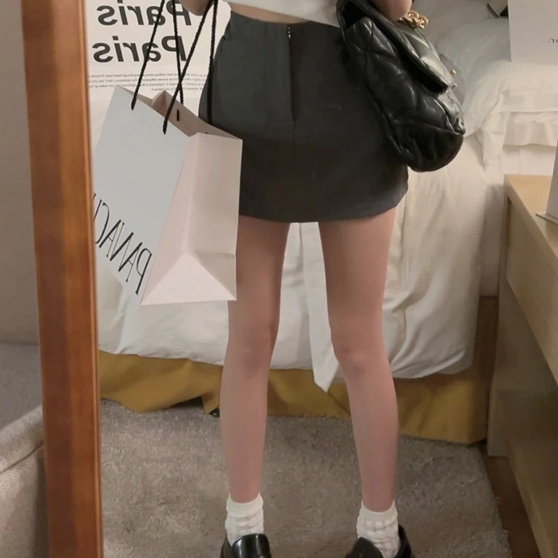 Yukiss直播【A4腰！很显瘦的西装裙tr面料有安全裤】显瘦西装裙A3060