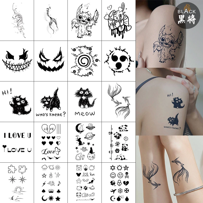 卡通草本果汁纹身贴半永久防水持久逼真不反光身体贴画女可爱手臂