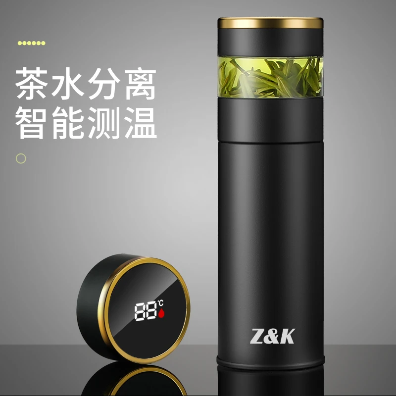 【丽姐专属】香港潮牌ZK茶水分离温显保温杯316不锈钢便携喝水