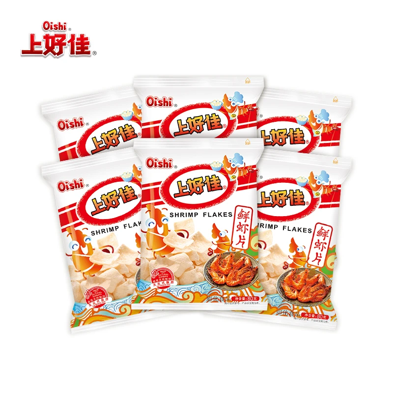 【是陈陈啊】上好佳膨化零食组80g*6包 鲜虾片