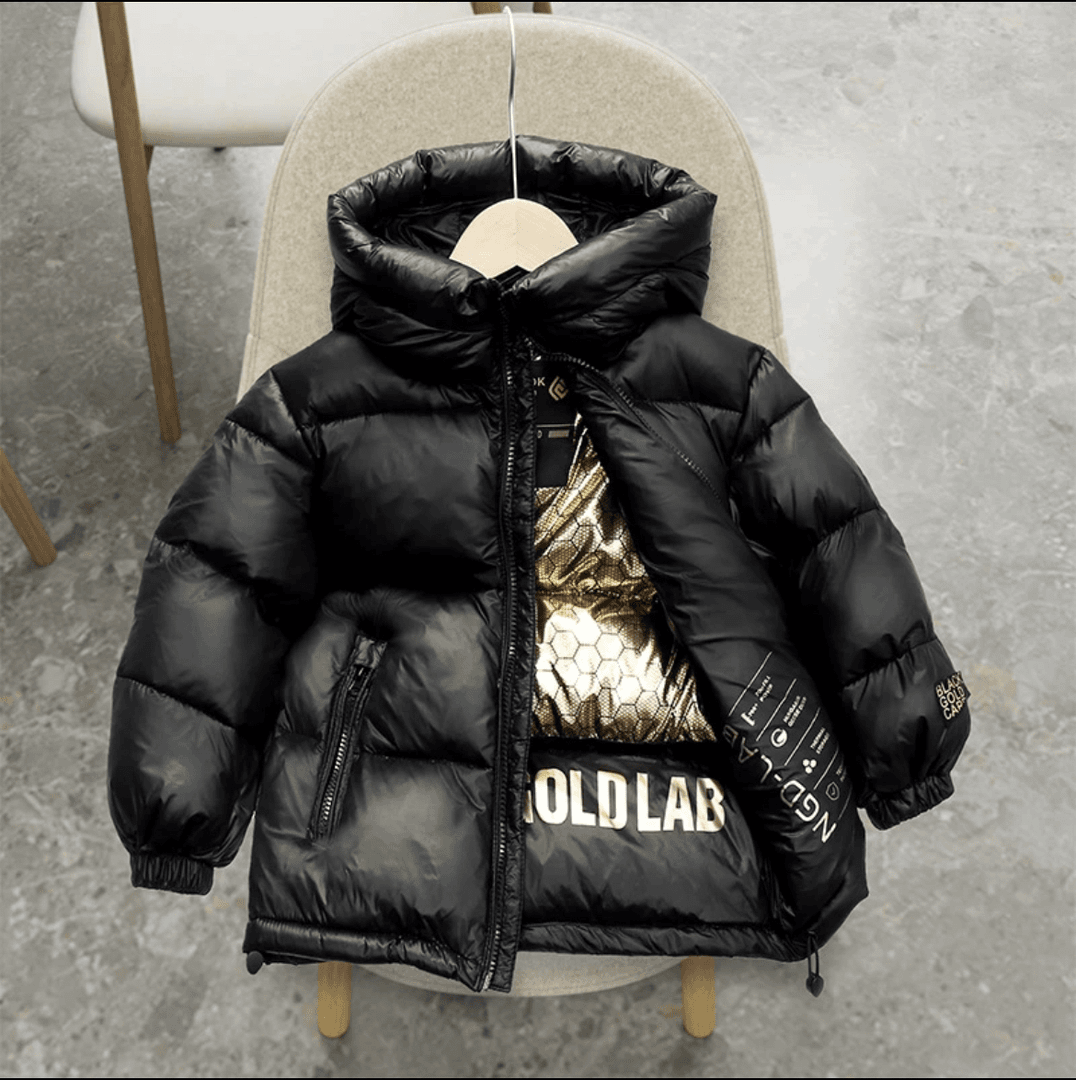 儿童羽绒服男女童加厚连帽三防短款中大童百搭2023款亲子装外套23