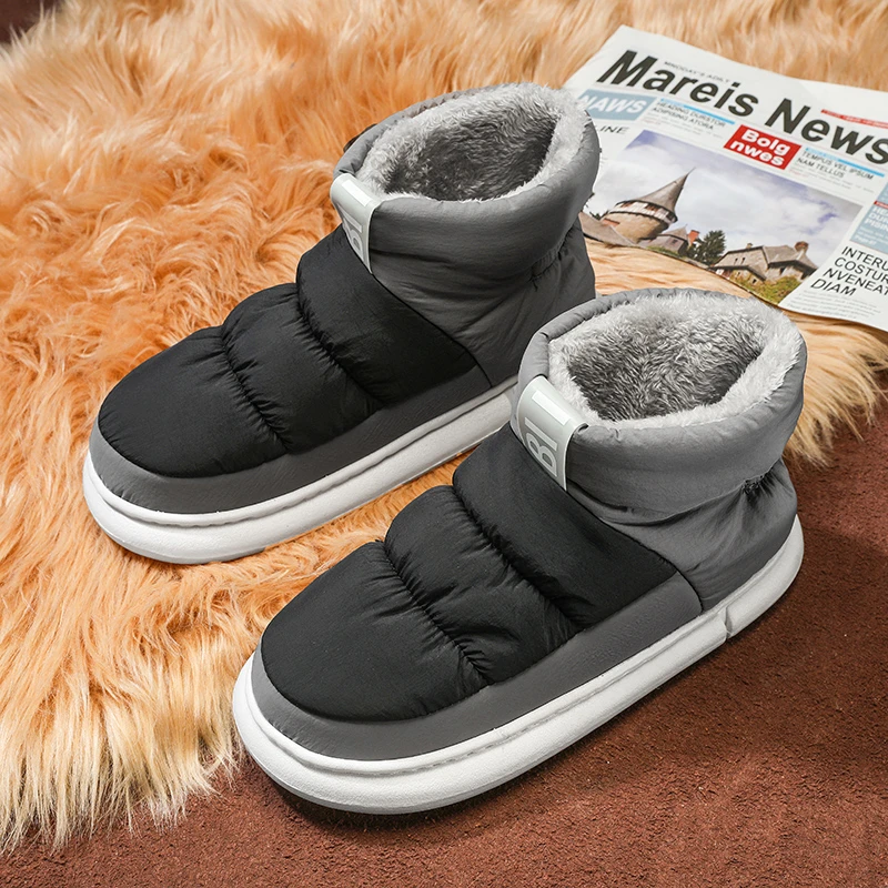 回力瑞雪地靴男冬季棉拖鞋厚底加厚室外居家加绒大棉鞋防水防滑鞋