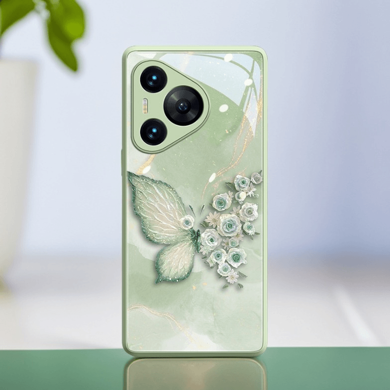 高颜值液态玻璃肌理花蝴蝶pura70新款ins适用华为pura70pro手机壳