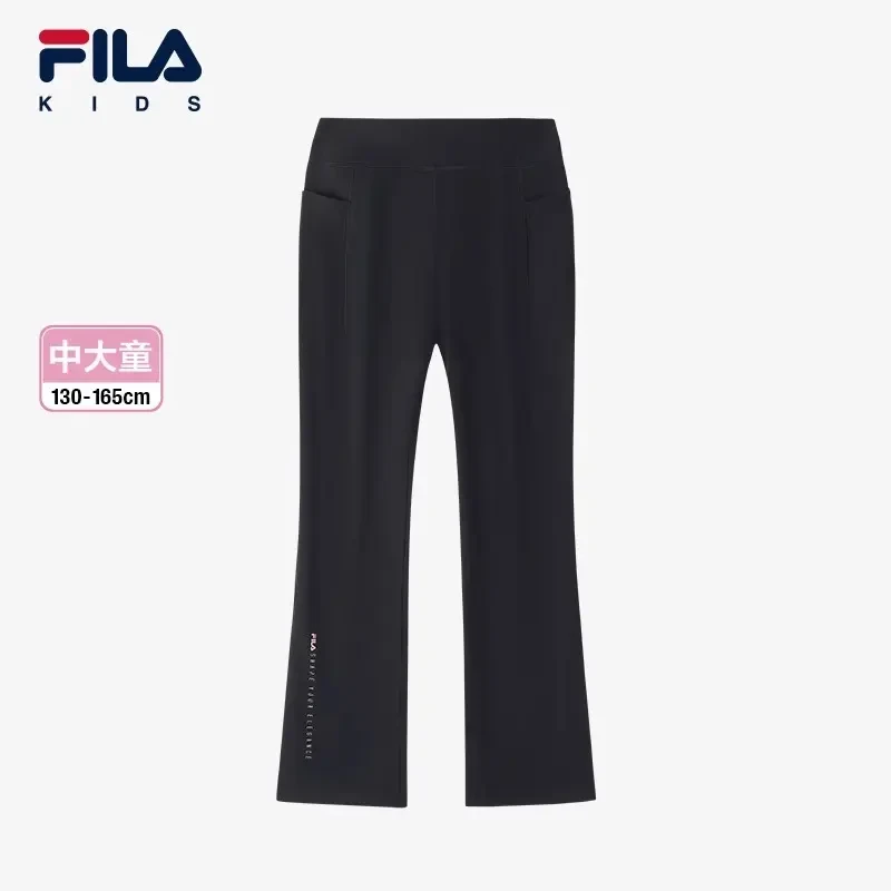 FILAKIDS【儿童微喇裤】春夏新款中大童舒适针织运动长裤K12G443615