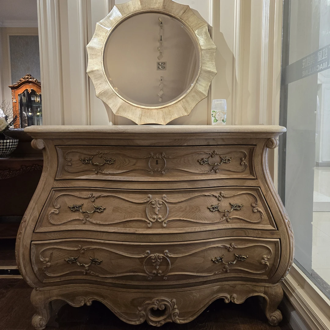 美式唯美全实木斗柜玄关 设计独特 复古雕刻