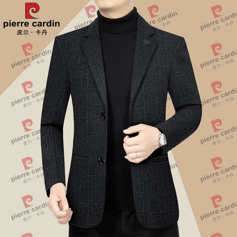 皮尔卡丹正品春秋季刺骨小西装商务休闲男士西服上衣免烫修身单西