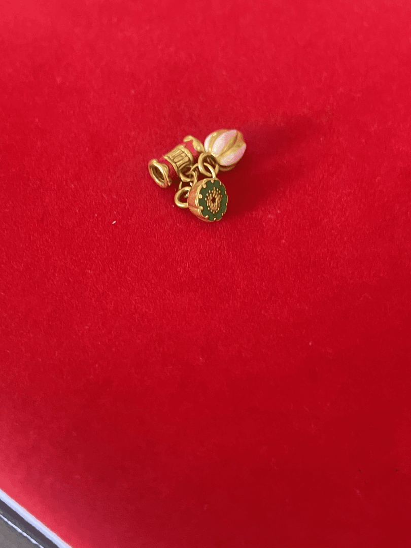足金999纯黄金彩色真言两世欢可自由DIY