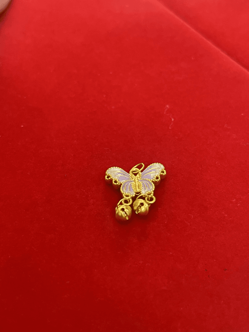 足金999纯黄金双面色蝴蝶可自由DIY