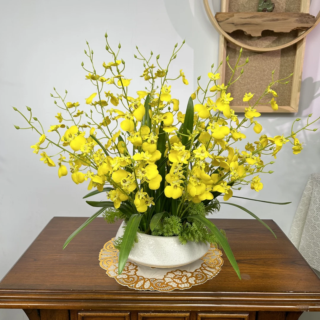 跳舞兰仿真花高品质假花装饰花艺摆设花束干花客厅摆件餐桌花摆花