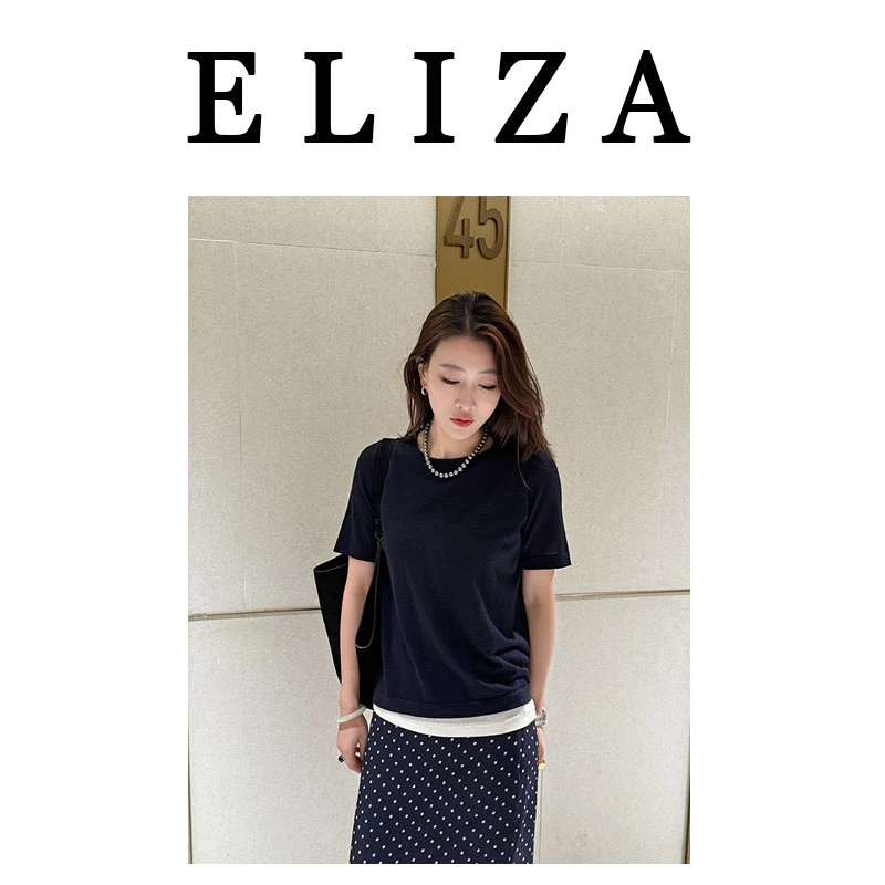ElizaDushKu丨法式休闲慵懒感简约修身显白短袖WF-T839