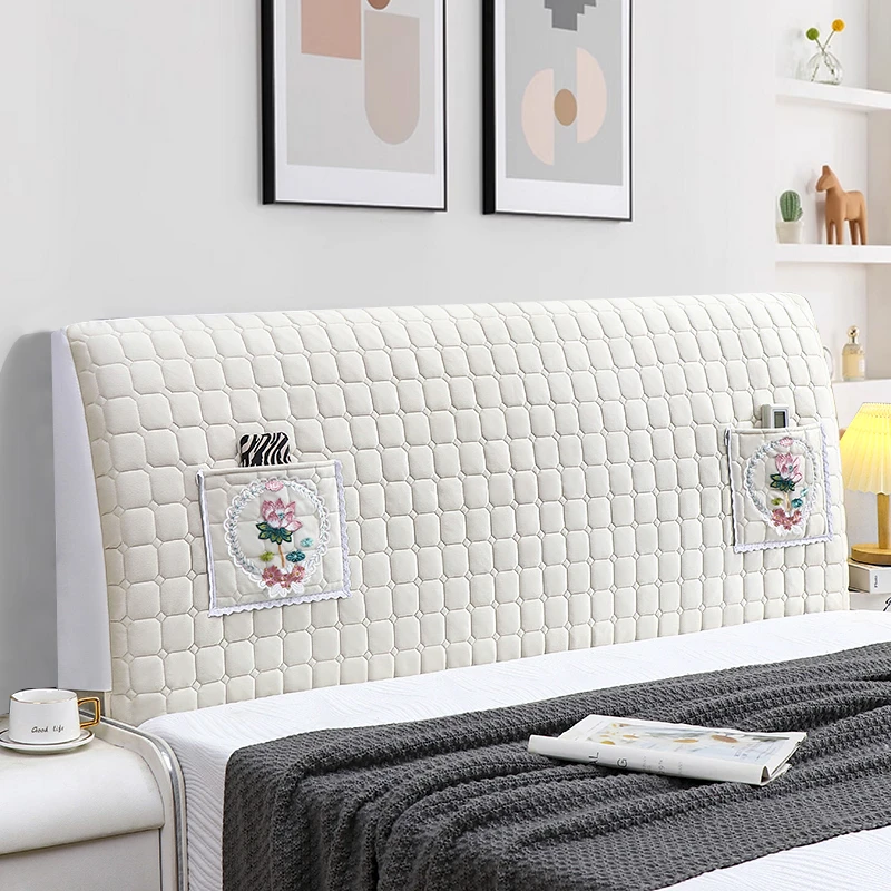 新款加厚床头罩套靠背软包全包简约现代夹棉防撞皮木床头保护套罩