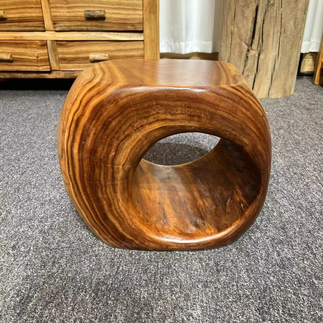 香樟木《树洞茶几》一物一拍原木茶几边几置物架花架底座树洞墩子