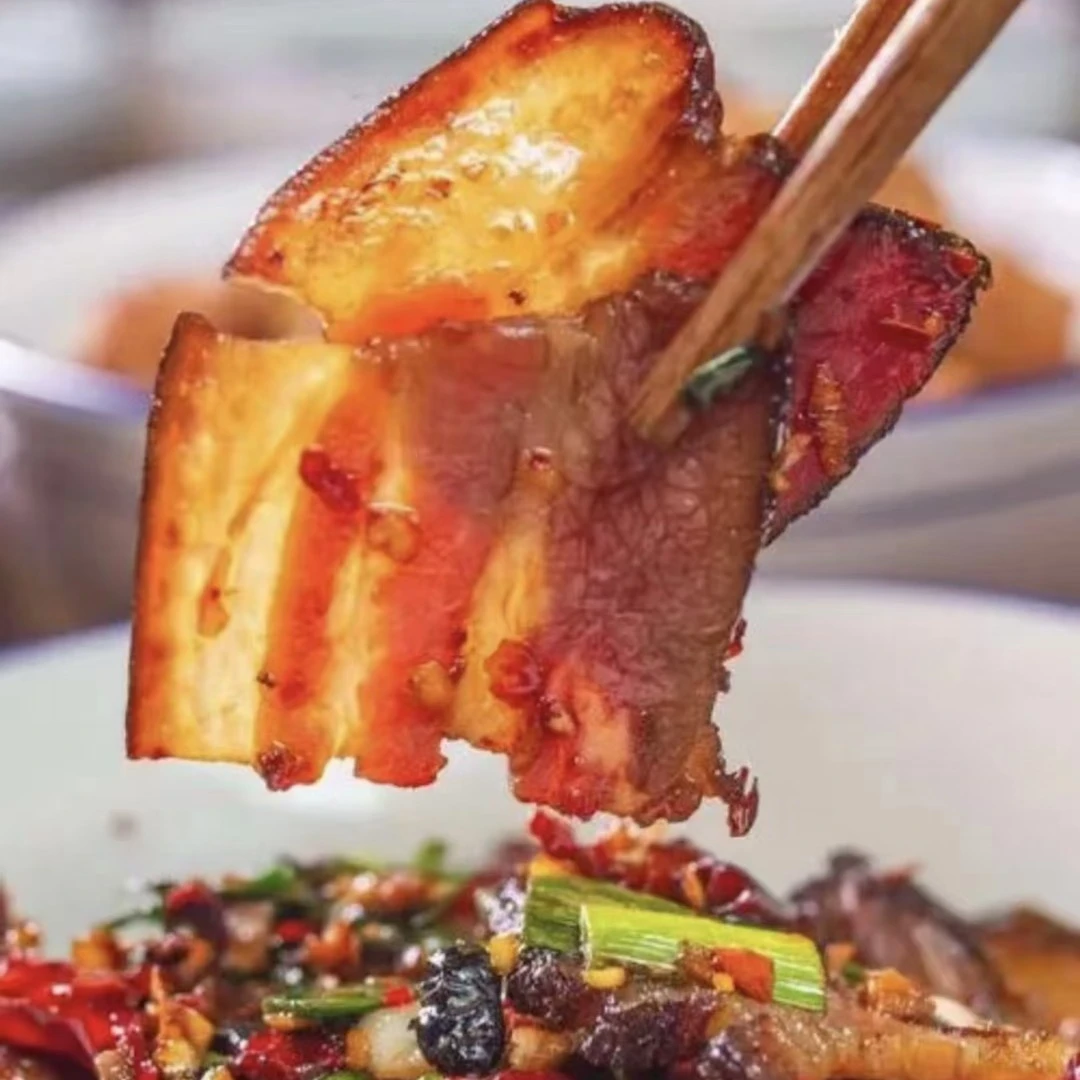 湖南腊肉农家柴火烟熏腊肉批发新鲜农家好肉米糠熏制透亮