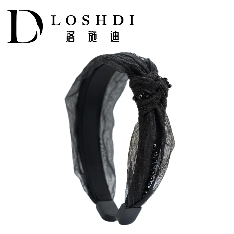 LOSHDI时尚网红百搭气质简约捏褶【回忆】欧根纱手工发箍发饰头饰