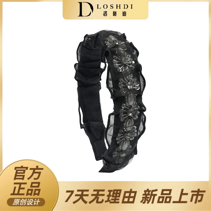 LOSHDI网红轻奢法式【暖阳】时尚气质发箍手工百搭宽边网纱头饰发饰