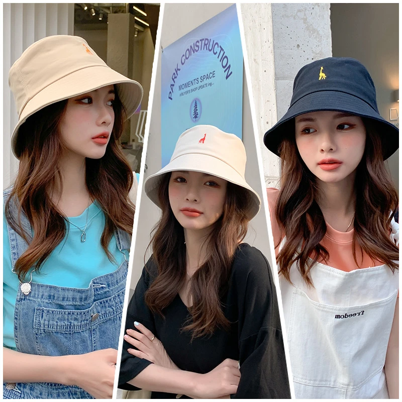 春夏款简约渔夫帽女韩版可爱太阳帽学生防晒遮阳帽子户外旅游盆帽