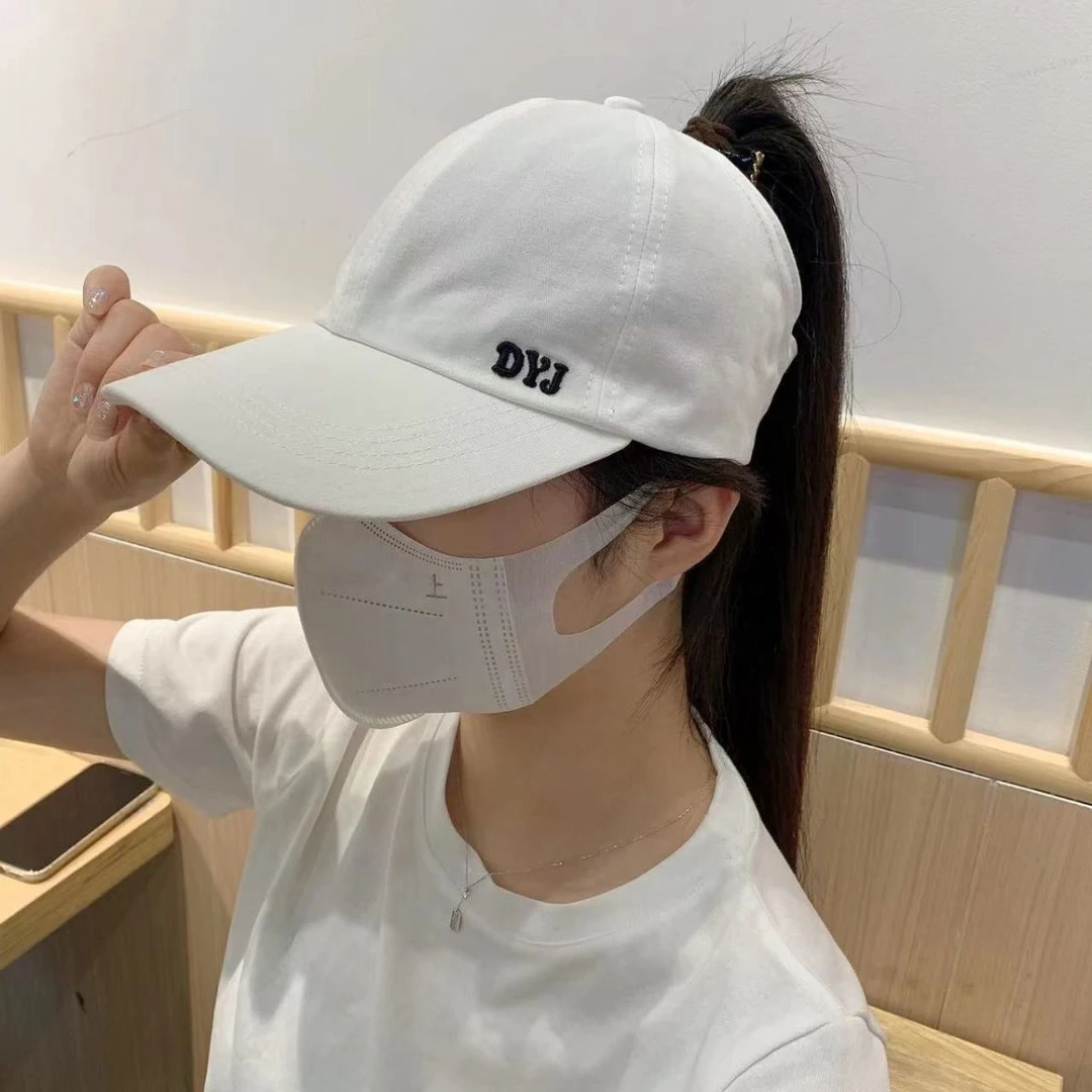 可扎马尾棒球帽半空顶鸭舌帽女生帽子女士帽防晒遮阳运动帽休闲