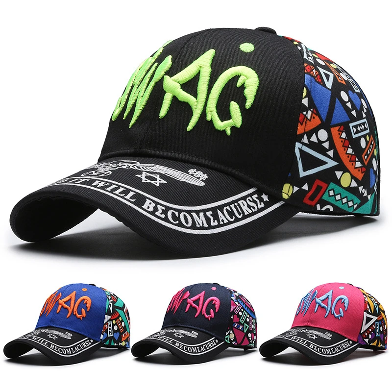 2025新款四季刺绣帽子户外防晒遮阳帽字母嘻哈印花男女休闲棒球帽