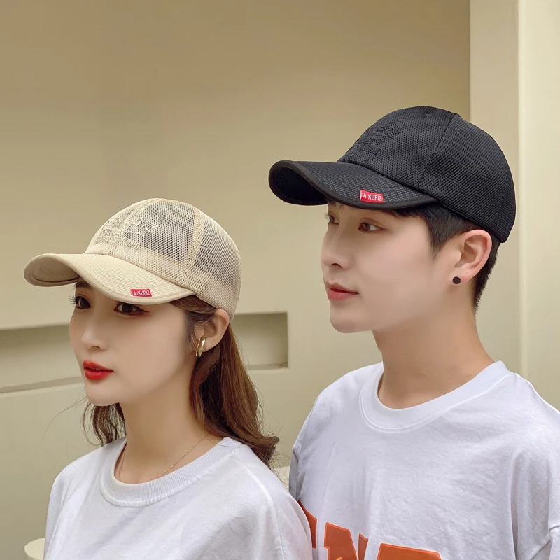 现货夏季帽子男女网纱棒球帽时尚绣花遮阳帽户外刺绣字母防晒帽