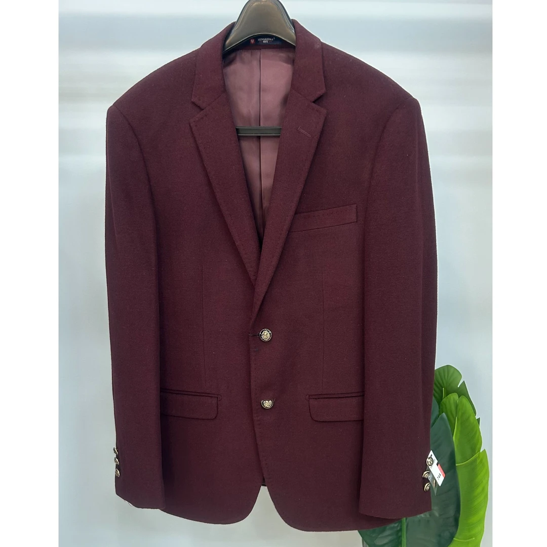 男装秋冬季毛呢单西保暖商务休闲男式西服外套D-09