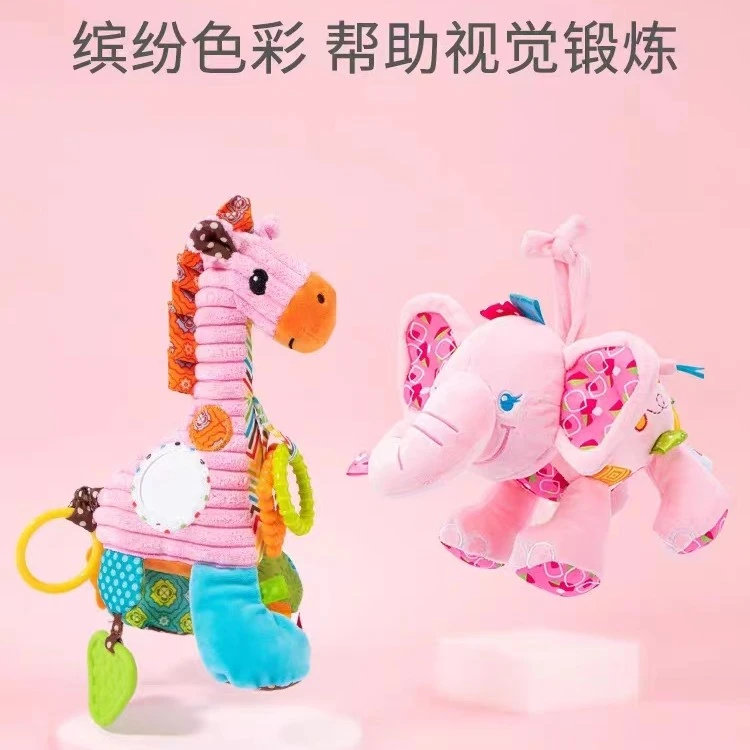 【3q母婴】婴儿安抚玩偶音乐拉铃  宝宝推车挂件床铃八音盒