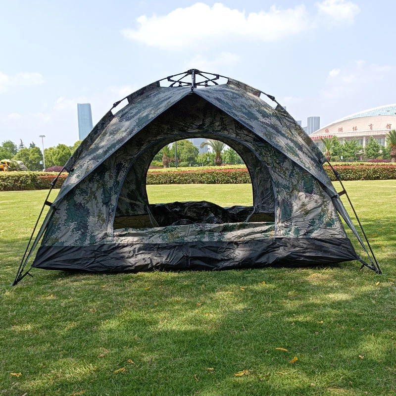 户外露营帐篷全自动单兵迷彩防雨防晒防风速开防蚊虫双层野营装备