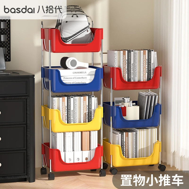 八拾代手推车小推车零食置物架客厅大容量厨房移动整理架居家好物