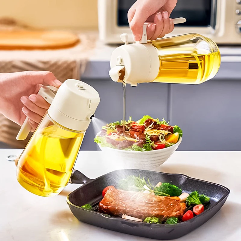 倒喷两用油壶家用油瓶厨房玻璃食用油按压雾化喷雾壶容器烧烤喷油
