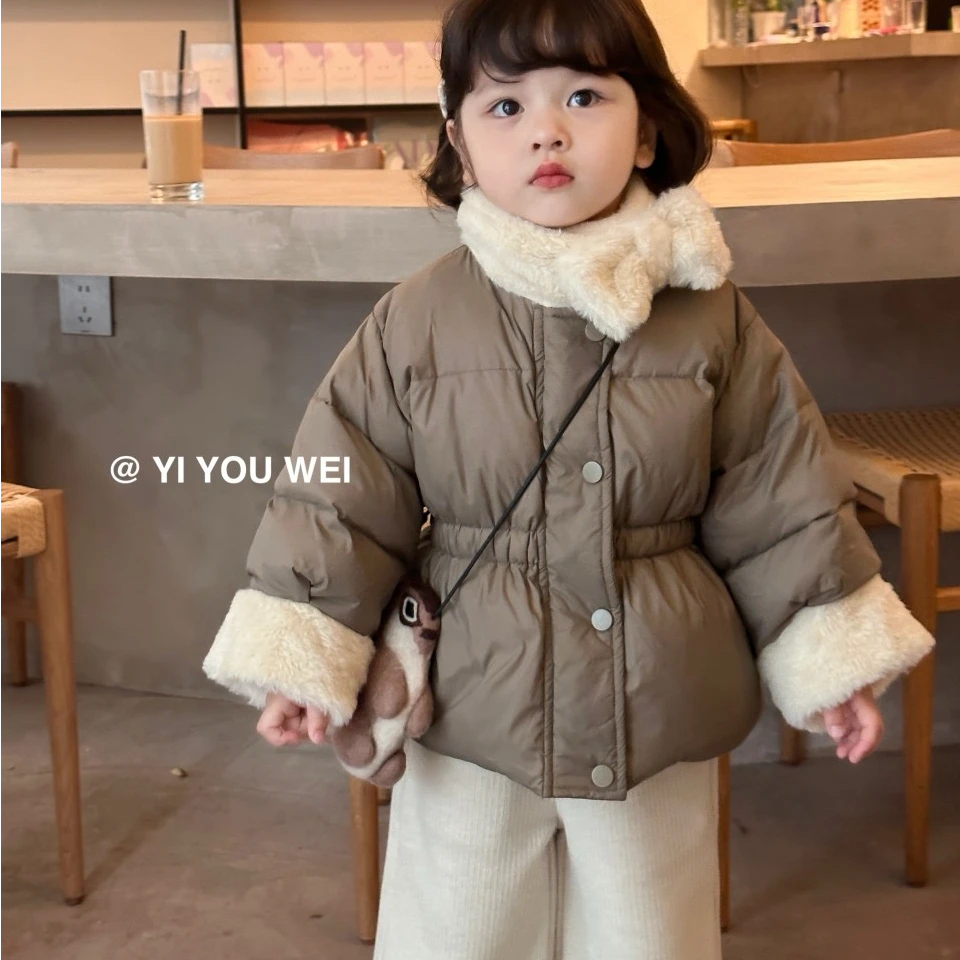 咦呦喂yiyouwei24冬毛领（不可拆）90白鸭绒羽绒服女童