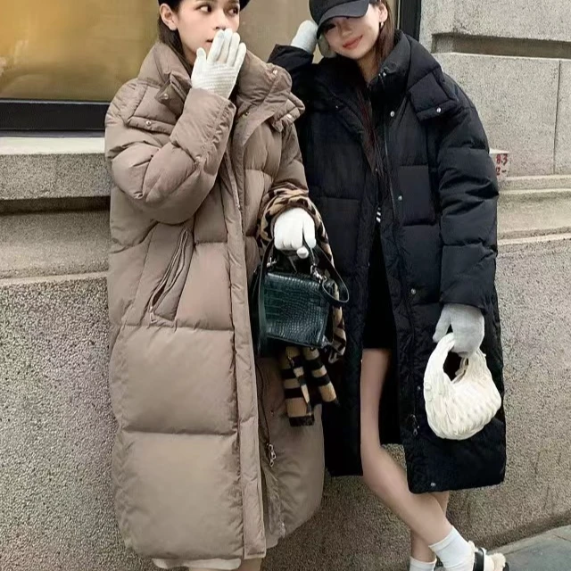 90白鸭绒+长款  宽松~时尚  百搭羽绒服  Y23795