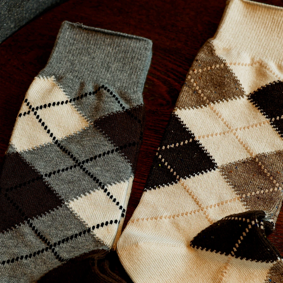 Beeffsocks 经典再现 老钱风 羊毛｜复古英伦菱形 中筒袜 学院风