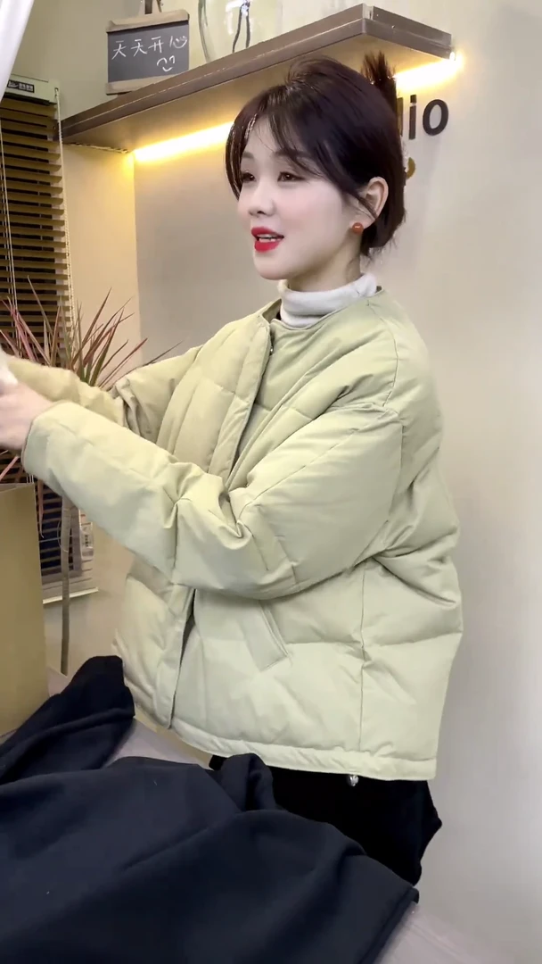 女装2024新款秋冬韩系穿搭圆领小众设计感棉服时尚保暖夹棉外套潮